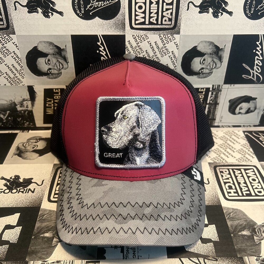 Authentic Goorin Bros GR8 Even L8 Great Dane "GREAT" Red Reflective Hat (NWT)